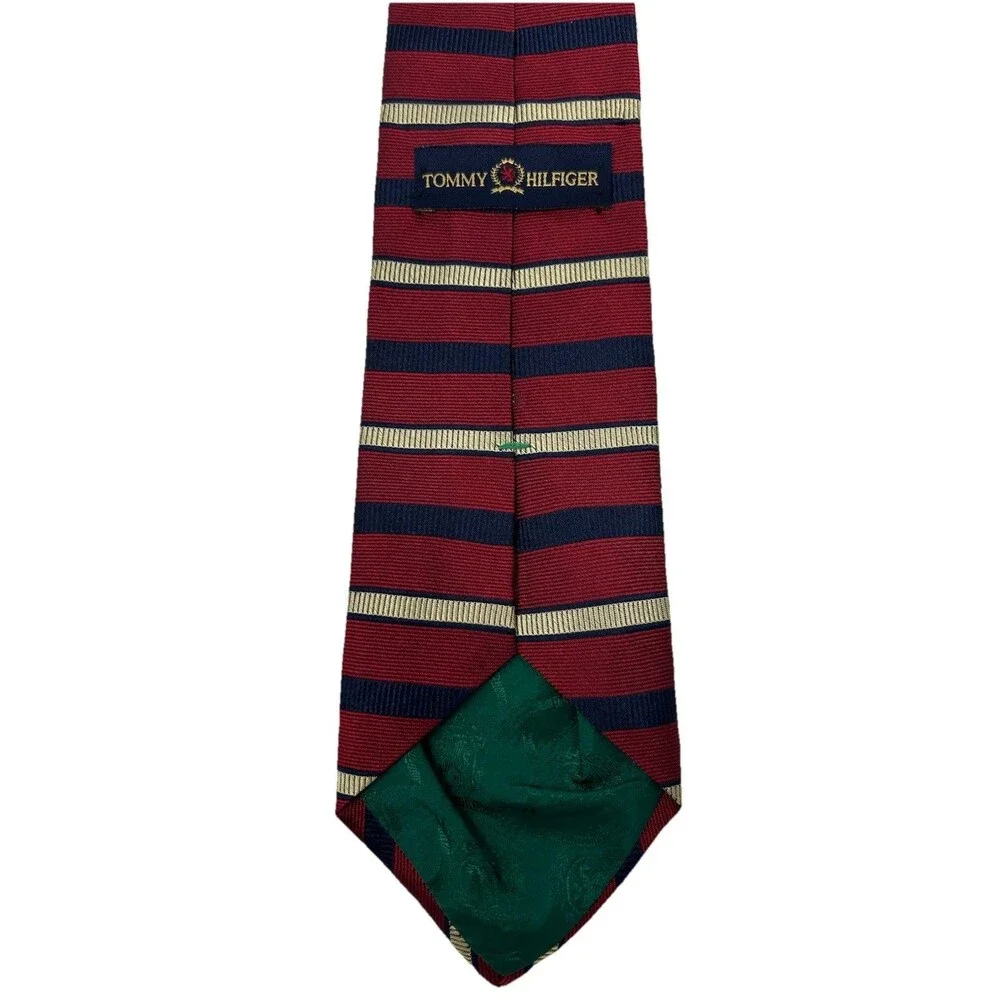 Tommy Hilfiger Red Blue Tan Repp Logo Neck‎ Tie  57.25